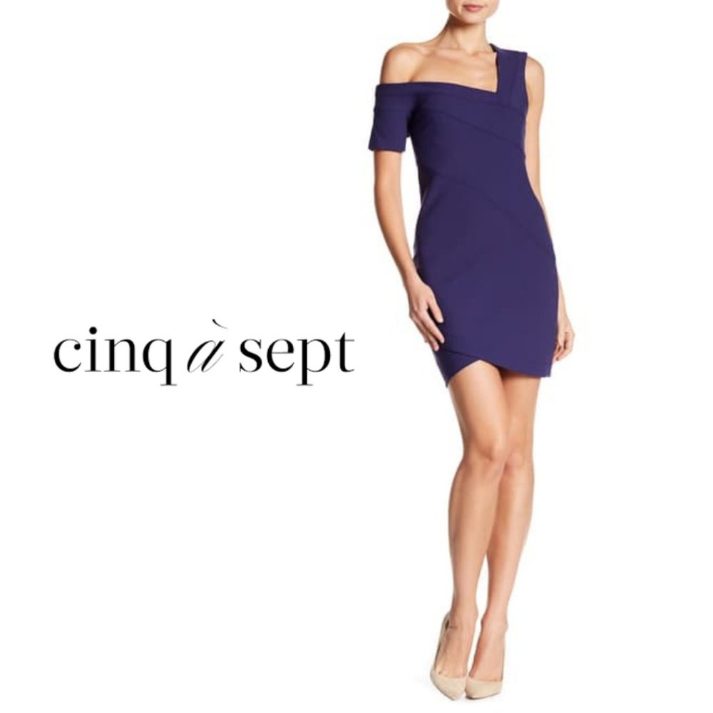 NWT CINQ A SEPT CORALISA BLUE BODYCON DRESS SIZE 4